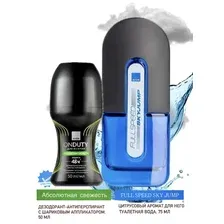 Avon Туалетная вода Full Speed Sky Jump для него, 75 мл + Дезодорант-антиперспирант с шариковым аппликатором  Абсолютная свежесть со свежим цитрусовым ароматом для мужчин, 50 мл