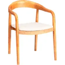 Стул с подлокотниками TetChair Baldur (дерево вяз/ткань лен, груша№3/бежевый лен)