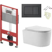 Унитаз подвесной с инсталляцией Grado GD-W204T + TECE 9400414 (с кнопкой смыва)
