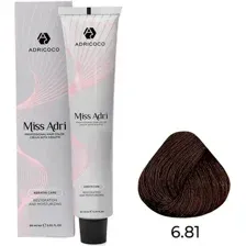 Крем-краска Adricoco Miss Adri 6.81 (100мл, темный блонд капучино пепельный)