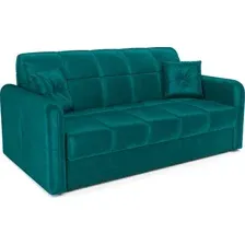 Диван Mebel-Ars Аккордеон Свег ППУ 140x200 (бархат сине-зеленый Star Velvet 43 Black Green)