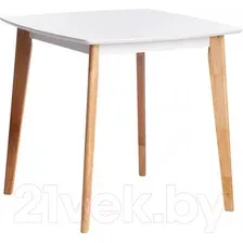 Кухонный стол TetChair Claire квадратный (белый/натуральный)