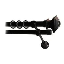 Карниз для штор Lm Decor Верди 030 2р гладкий 25/19мм (черный мат, 2.8м)