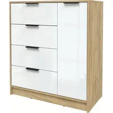 Тумба Интерлиния Концепт КТ-Т90 Глосс (дуб золотой/белый глянец)