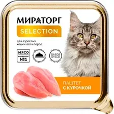 Влажный корм для кошек Мираторг Selection Паштет с курочкой (100г)