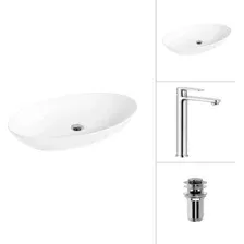 Умывальник Lauter 21571 + Moon 21СK81691C с донным клапаном 21190CH (хром)