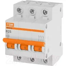 Выключатель автоматический TDM ВА47-63 3Р 25А / SQ0218-0057