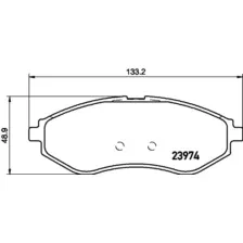 Колодки тормозные NAO CHEVROLET AVEO hatchback T200 AVEO hatchback T250 T255 AVEO notchback HELLA 8DB355028-121