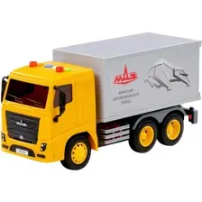 Игрушка МАЗ автомобиль-фургон инерц. со светом и звуком 94131
