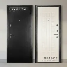 Входная дверь Guard MG60 МДФ 87х205 правая (черное серебро/белый ясень)