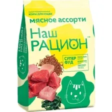Корм для кошек Наш рацион мясное ассорти, 1.5 кг