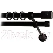 Карниз для штор Lm Decor Decor Цилиндр 088 2р гладкий 25/19мм (черный матовый, 3м)