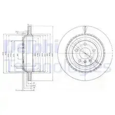 Тормозной диск DELPHI BG4030 вентилируемый , задняя ось