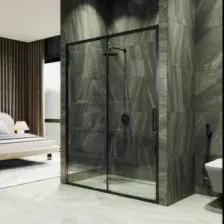Душевая дверь MaybahGlass 195x140 MGD-1632-6 (бесцветное стекло/черный)