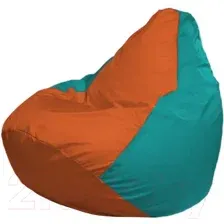 Бескаркасное кресло Flagman Груша Макси XXL Г2.1-223 (оранжевый/бирюзовый)