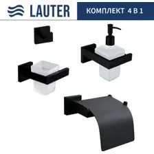 Набор аксессуаров для ванной Lauter 21SH71062  21SH71092  21SH71102  21SH71092 (Matt Black, 4 предмета)