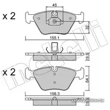 Тормозные колодки Metelli 2202073