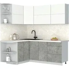 Кухонный модуль Интерлиния Мила Матте 1.5x2.0 А (белый/керамика/опал светлый)