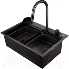Кухонная мойка Abber Wasser Kreis AF2194B (черный матовый)