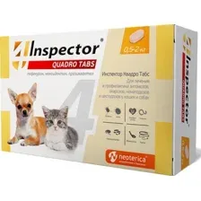 Таблетки от блох и клещей Inspector Quadro Tabs для кошек и собак 0.5-2 кг (4 таблетки)
