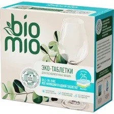 Таблетки для посудомоечных машин BioMio All-in-One с эфирным маслом эвкалипта (25шт)
