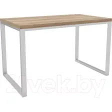 Обеденный стол Hype Mebel Чикаго раздвижной 110x70 (белый/дуб галифакс натуральный)