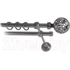 Карниз для штор Lm Decor Ажур 095 2р гладкий (антрацит, 2м)