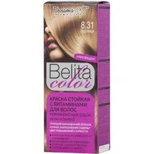 Краска стойкая для волос Belita сolor 8.31, пшеница.