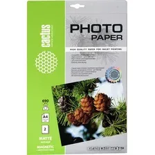 Бумага с магнитным слоем CACTUS Матовая A4 690 г/кв.м. 2 листа (CS-MMA46902)