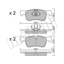 Комплект тормозных колодок, дисковый тормоз METELLI 22-0959-0
