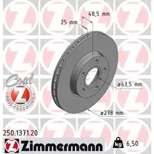 Тормозной диск ZIMMERMANN 250.1371.20 вентилируемый , передняя ось