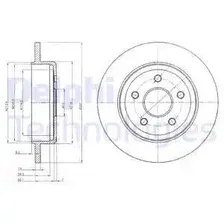 Тормозной диск DELPHI BG4160 полный , задняя ось