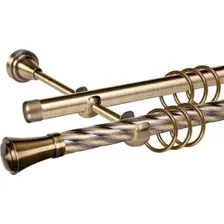 Карниз для штор АС ФОРОС Grace D19К/19Г + наконечники Анкона (1.6м, антик)