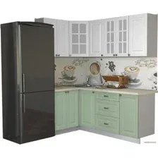 Готовая кухня Интерлиния Мила Деко 1.2x2.0 (мята/белый/опал светлый)