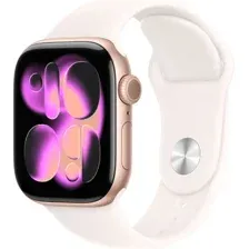 Apple Watch Series 11 42 мм (алюминиевый корпус, розовое золото/легкие румяна, спортивный силиконовый ремешок)