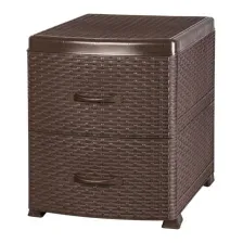 Комод пластиковый Violet Ротанг / 035501 (коричневый)