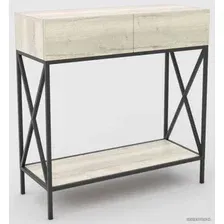 Консольный стол Hype Mebel Лесс 80x40 (черный/древесина белая)