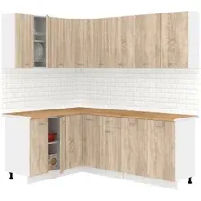 Готовая кухня Кортекс-мебель Корнелия Лира 1.5x2.1 (дуб сонома/дуб бунратти)