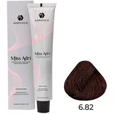 Крем-краска Adricoco Miss Adri 6.82 (100мл, темный блонд коричневый фиолетовый)