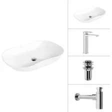 Умывальник Lauter 21570 + Cascade 21СК0655C + сифон 21635CH + дон.клапан 21190CH (хром)