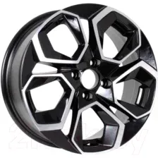 Литой диск KDW KD1620 16x6.5" 5x112мм DIA 57.1мм ET 45мм Black Front Polished