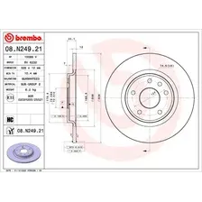 Тормозной диск BREMBO 08.N249.21 полный , задняя ось