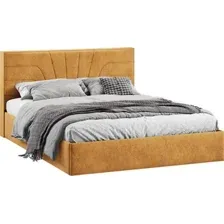 Кровать Трия Пандора с ПМ и заглушиной 160x200 Тип 1 (микровелюр Wellmart Yellow)