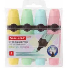 Текстовыделитель BRAUBERG Delta Pastel 151735 (4 шт)