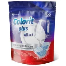 Таблетки для посудомоечных машин GRASS Colorit Plus All in 1, 100 шт