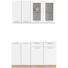 Готовая кухня Интерлиния Мила 14-60 без столешницы (белый платинум)