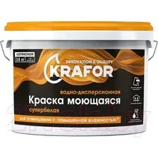Краска Krafor Моющаяся латексная 3 кг (супербелый)