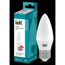 Лампочка Candle IEK LL-I-C37-5-230-40-E27 LED 400lm 4000K