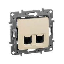 Розетка комп. 2хRJ-45 сл. кость Etika Legrand