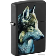 Зажигалка Zippo Linda Picken Wolf Head Black Matte 48598
